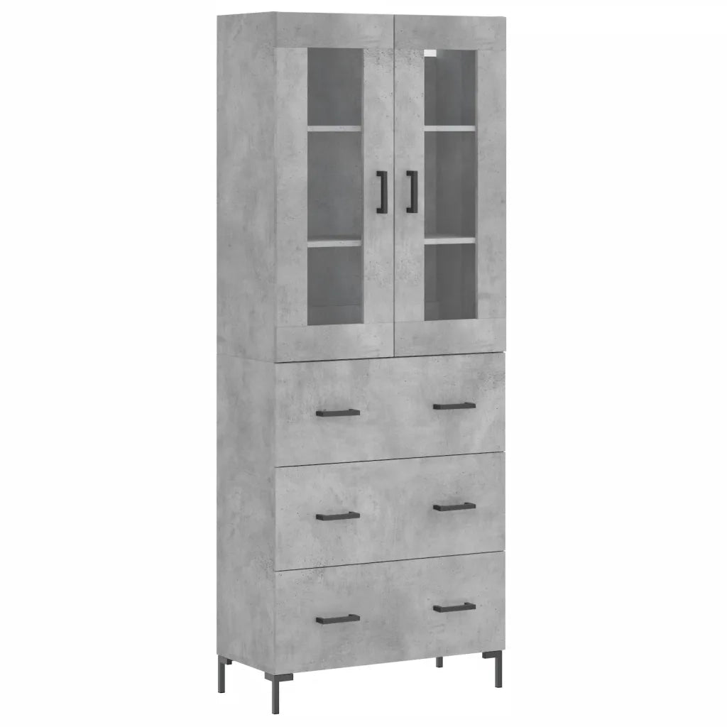 Credenza Grigio Cemento 69,5x34x180 cm in Legno Multistrato 3198405