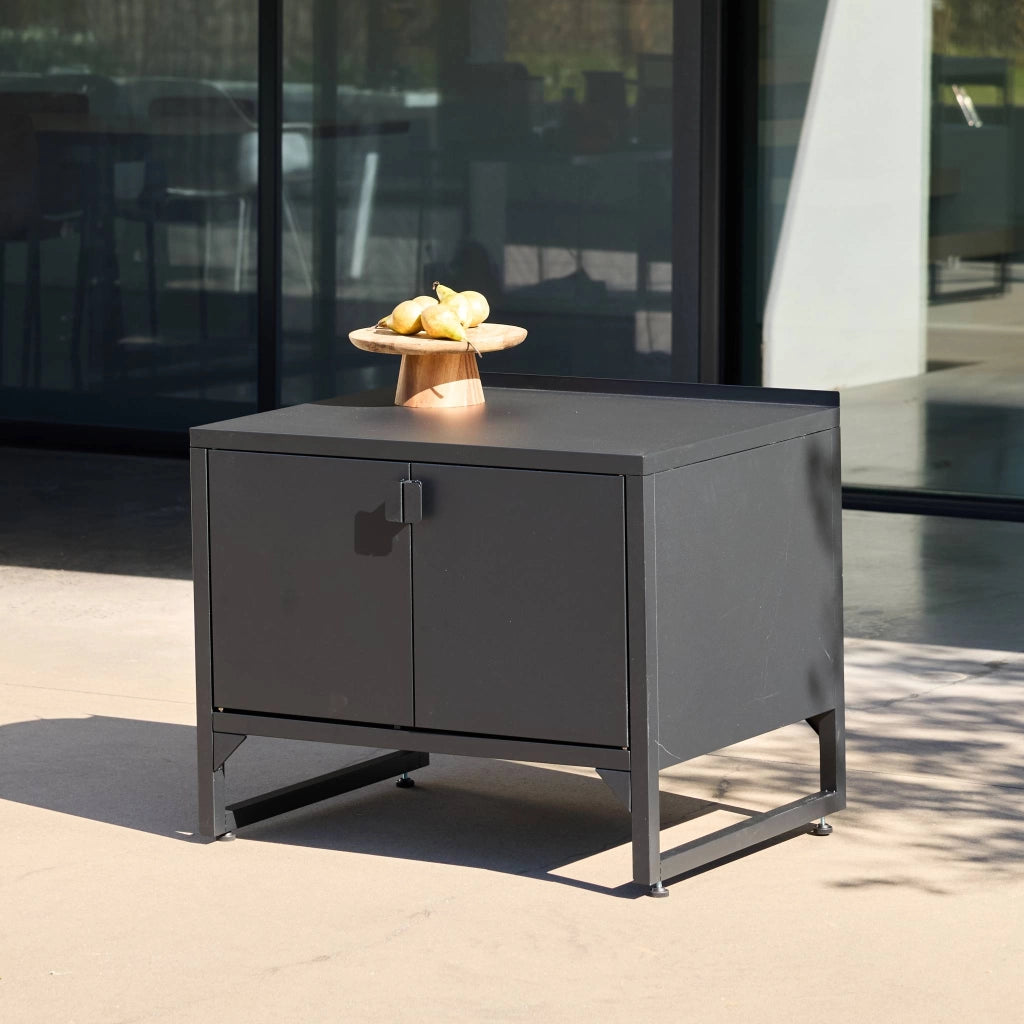 Cucina esterna in acciaio con 2 ante, 80cm, nero