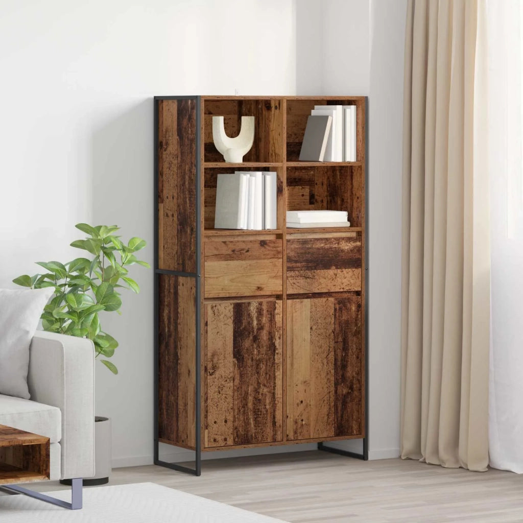 Credenza con cassetto 2 pz | Madia | Buffet da pranzo | Armadio da pranzo Legno vecchio 81 x 36 x 150.5 cm