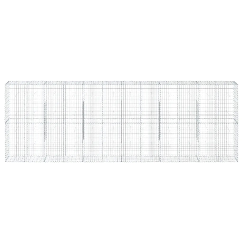 Cesto Gabbione con Copertura 600x50x200 cm in Ferro Zincato 3295171