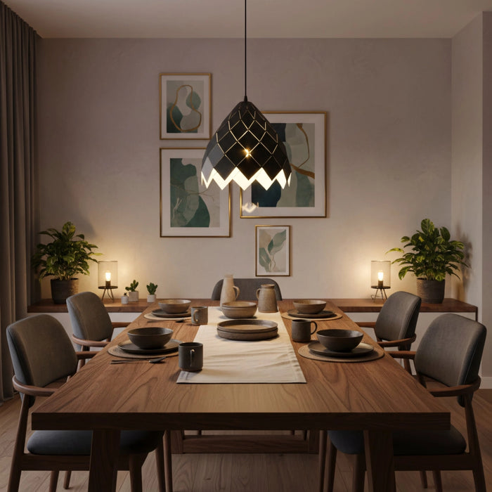 Lampada Da Soffitto Pensile Metallico Nero APP338-1CP