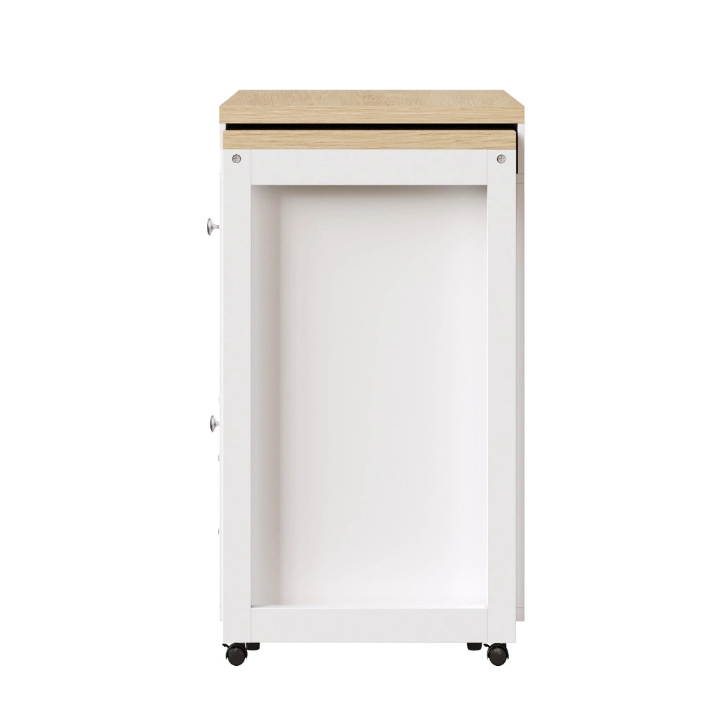 TAVOLO BAR Allungabile 110-180x40x91 cm MDF Bianco con Ruote
