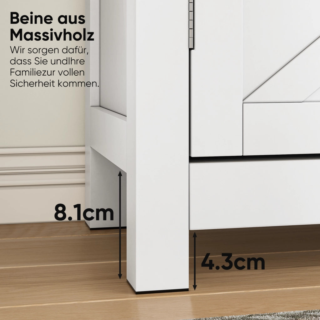 MOBILETTO Multiuso 76 x 30 x 83 cm Bianco in MDF con piano effetto noce