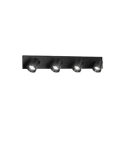 Modo Faretto a soffitto a 4 luci, struttura in pressofusione di alluminio, Nero, attacco GU10, ideale per illuminazione d'interni, moderno