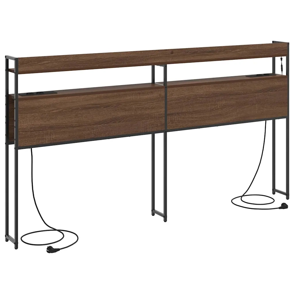 vidaXL Testata contenitore Rovere marrone 200 cm Legno multistrato