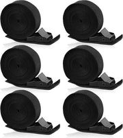 Cinturone di sospensione 6 pezzi - 25 cm x 25 m - cinturoni di sospensione regolabili - cinturone di fissaggio - chiusura a molla - bagagliaio motociclo - bagaglio per camper - nero