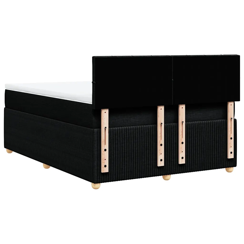 Giroletto a Molle con Materasso Nero 140x190 cm in Tessuto
