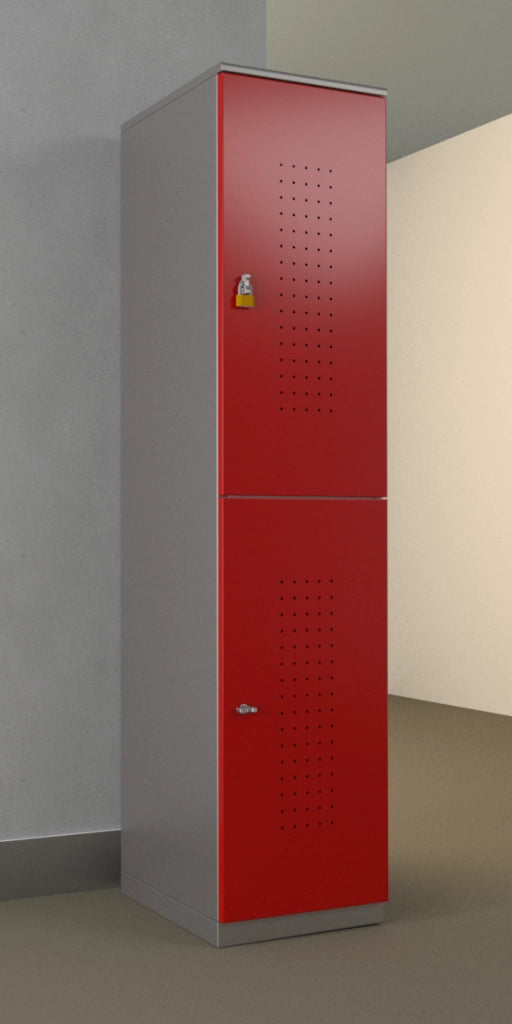 Armadio casellario in metallo verniciato a 2 vani cm. 40x47x176h