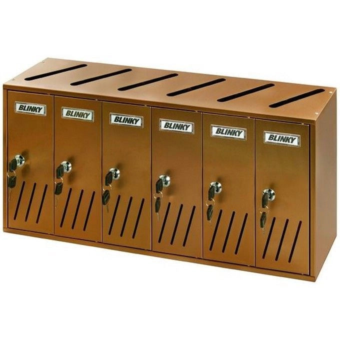 BLINKY 27358-06 K-6 Casellari Postali 6 Posti Alluminio Anodizzato Bronzato colore Ramato