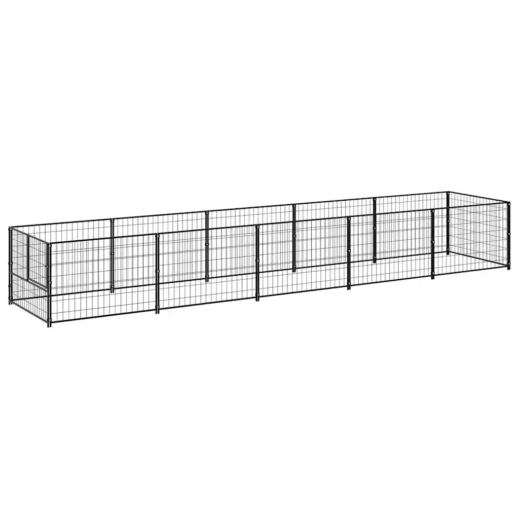 Gabbia per Cani Nera 5 m² in Acciaio 3082095