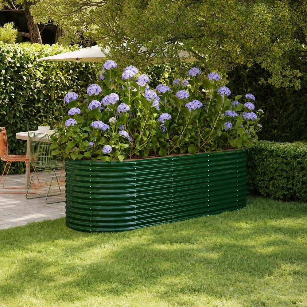 Raised Bed Galvanized Steel 224x80x68 Cm Green