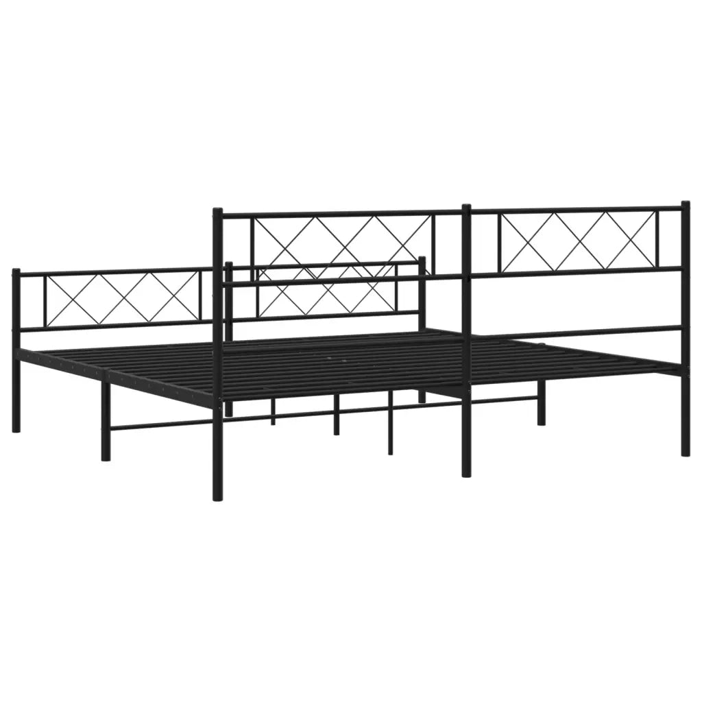 Giroletto senza Materaso con Pediera in Metallo Nero 180x200 cm 372299