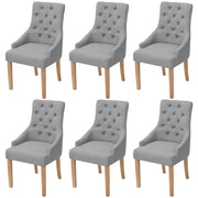 Sedie da Pranzo 6 pz Grigio Chiaro in Tessuto cod mxl 13793