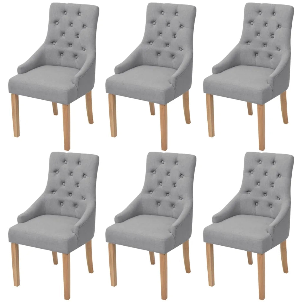 Sedie da Pranzo 6 pz Grigio Chiaro in Tessuto cod mxl 13793