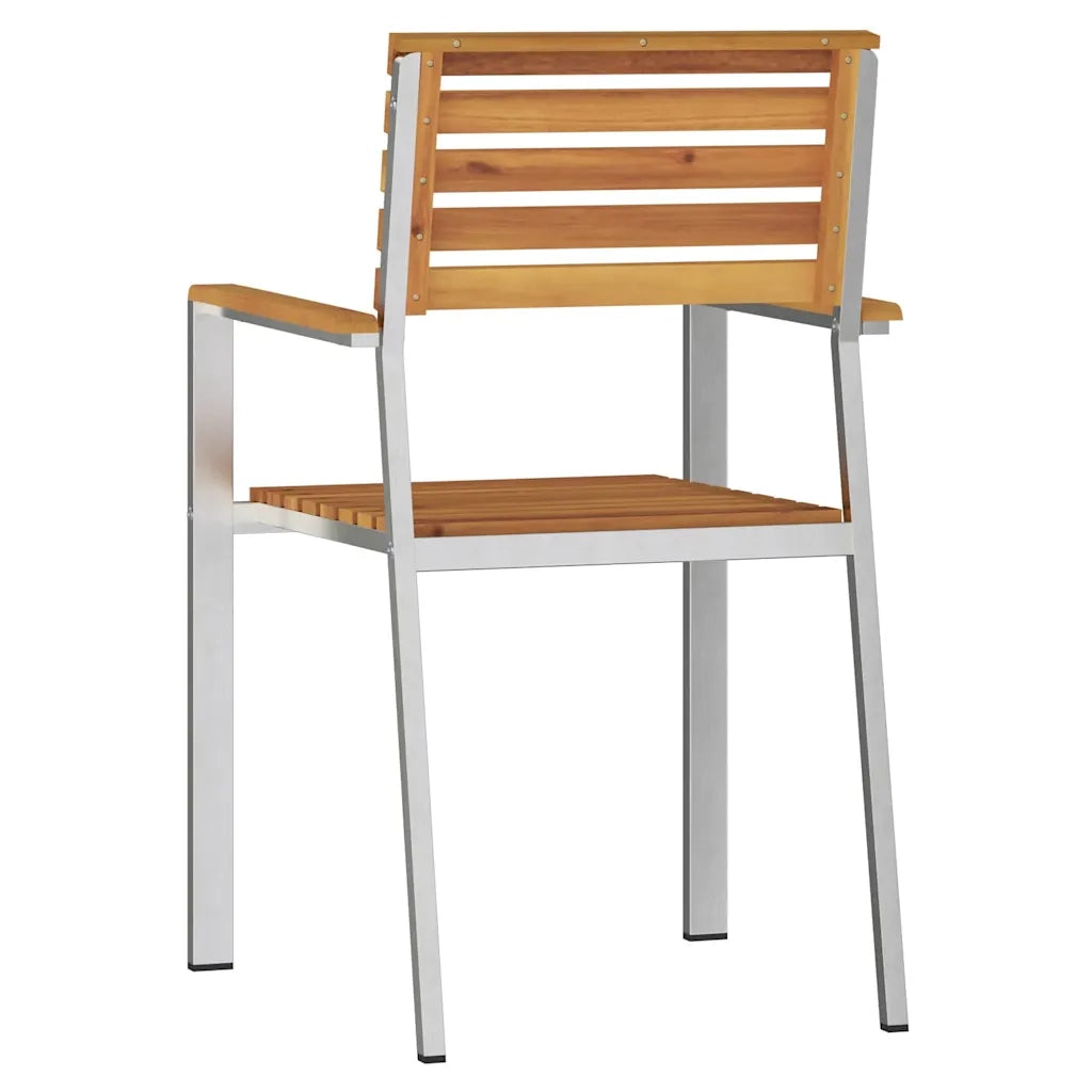 vidaXL Sedia da Giardino 4 pcs Marrone Legno massello di acacia
