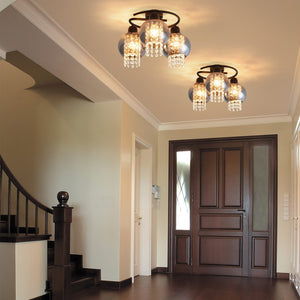 ZMH Lampada da soffitto plafoniera moderna vetro nero E27 per camera letto corridoio