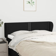 Testiera ad Orecchio-Testata con Orecchie Nera 147x23x78/88 cm in Tessuto 659516