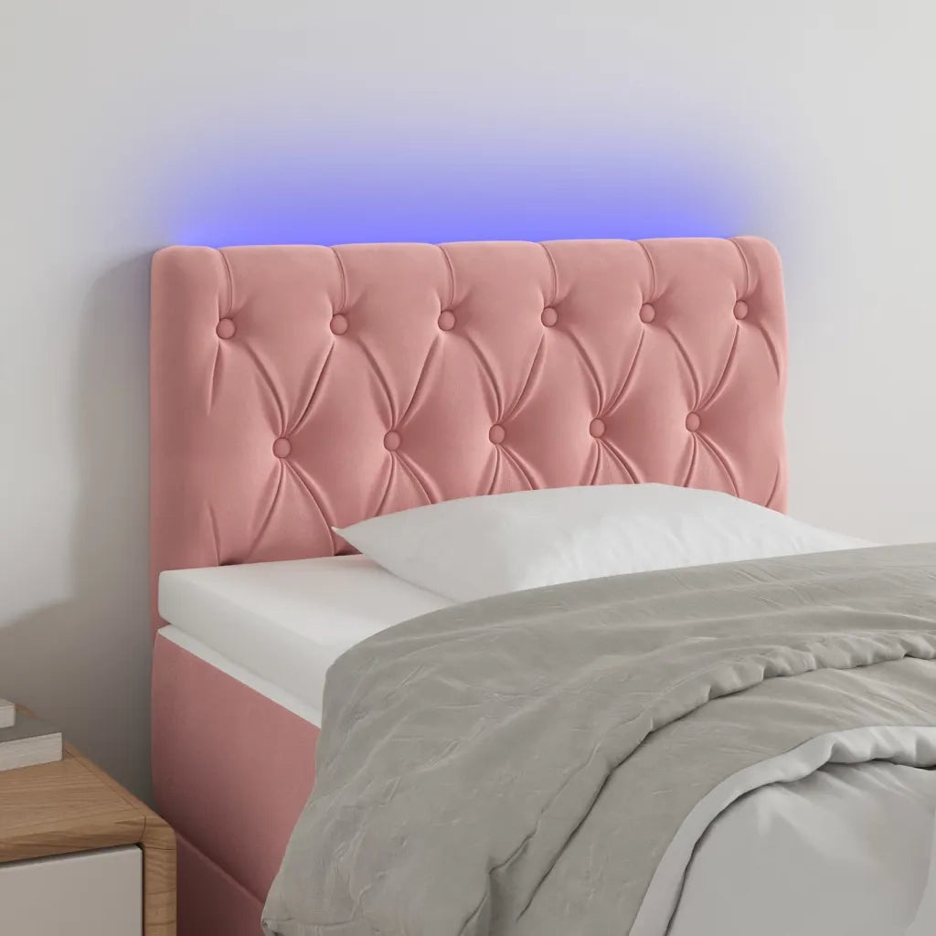 Testiera | Testata a LED Rosa 80x7x78/88 cm in Velluto