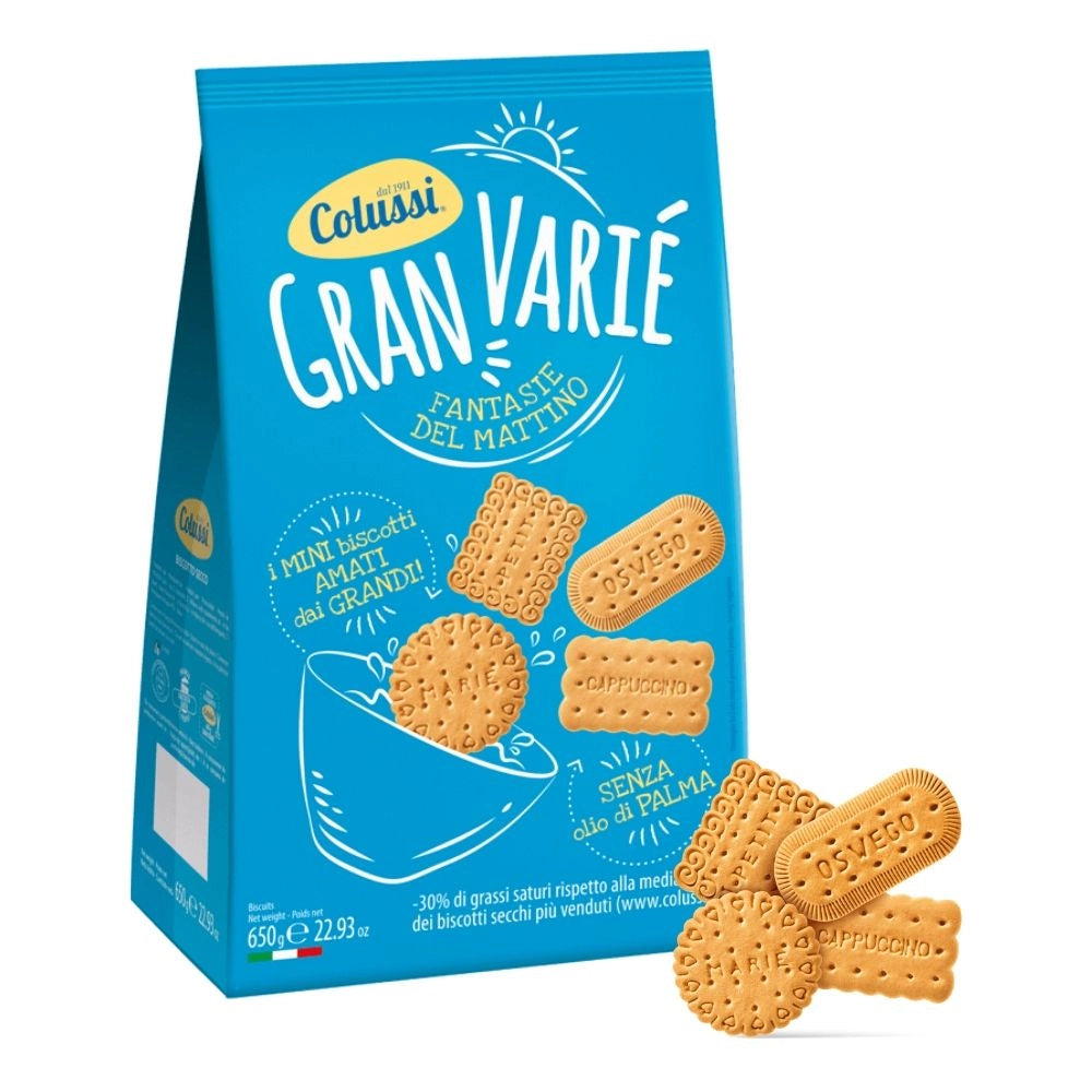 Colussi biscotti gran varie' fantasie del mattino in confezione da 650 grammi
