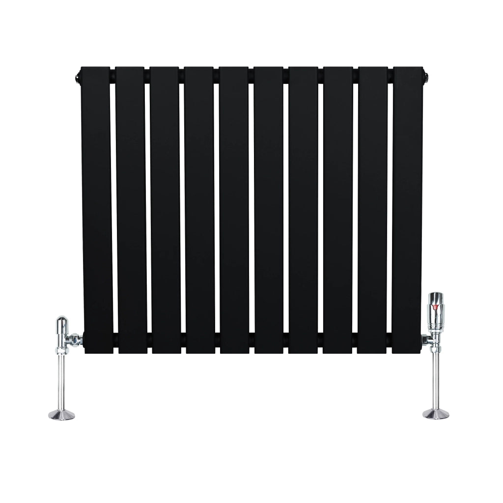 Radiatore Orizzontale 600 x 700 mm con Valvole TRV Nero
