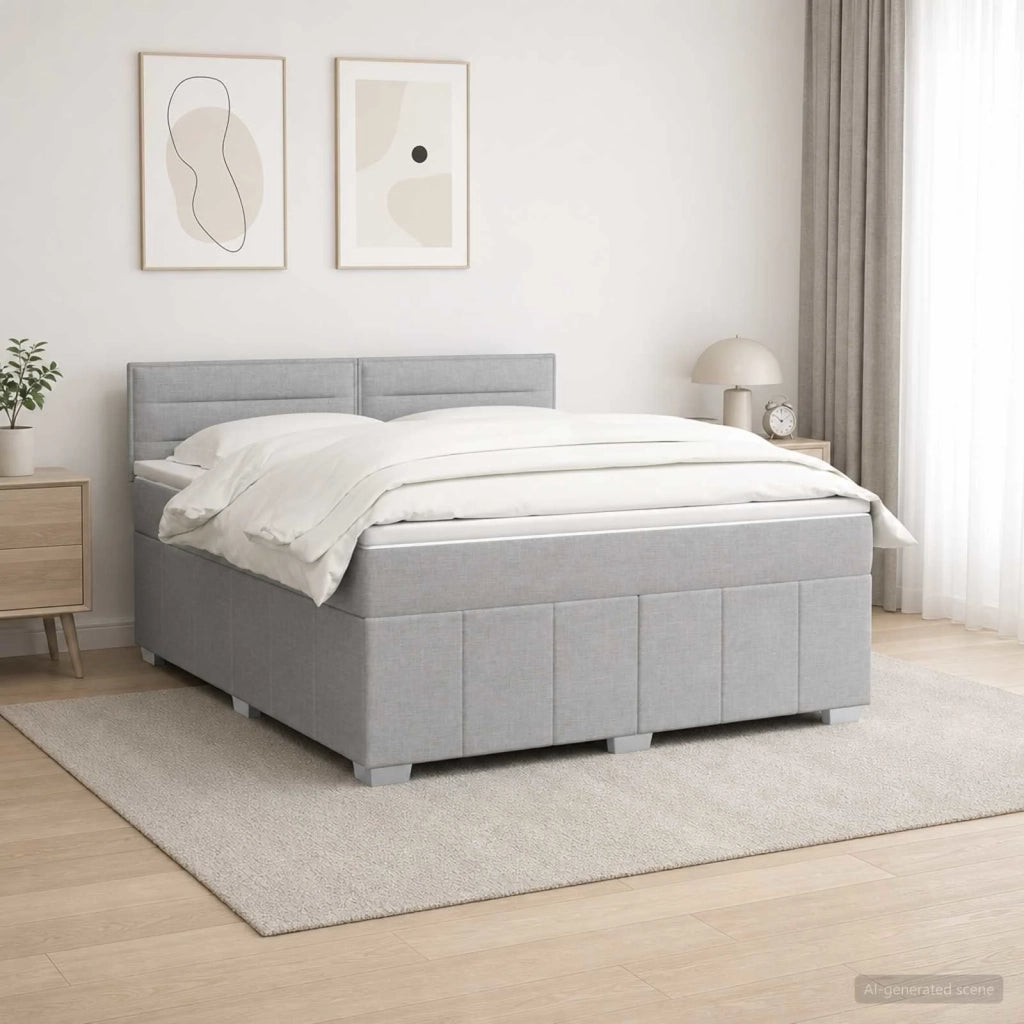 Letto box spring con materasso Grigio Chiaro 140 x 200 cm 3452684