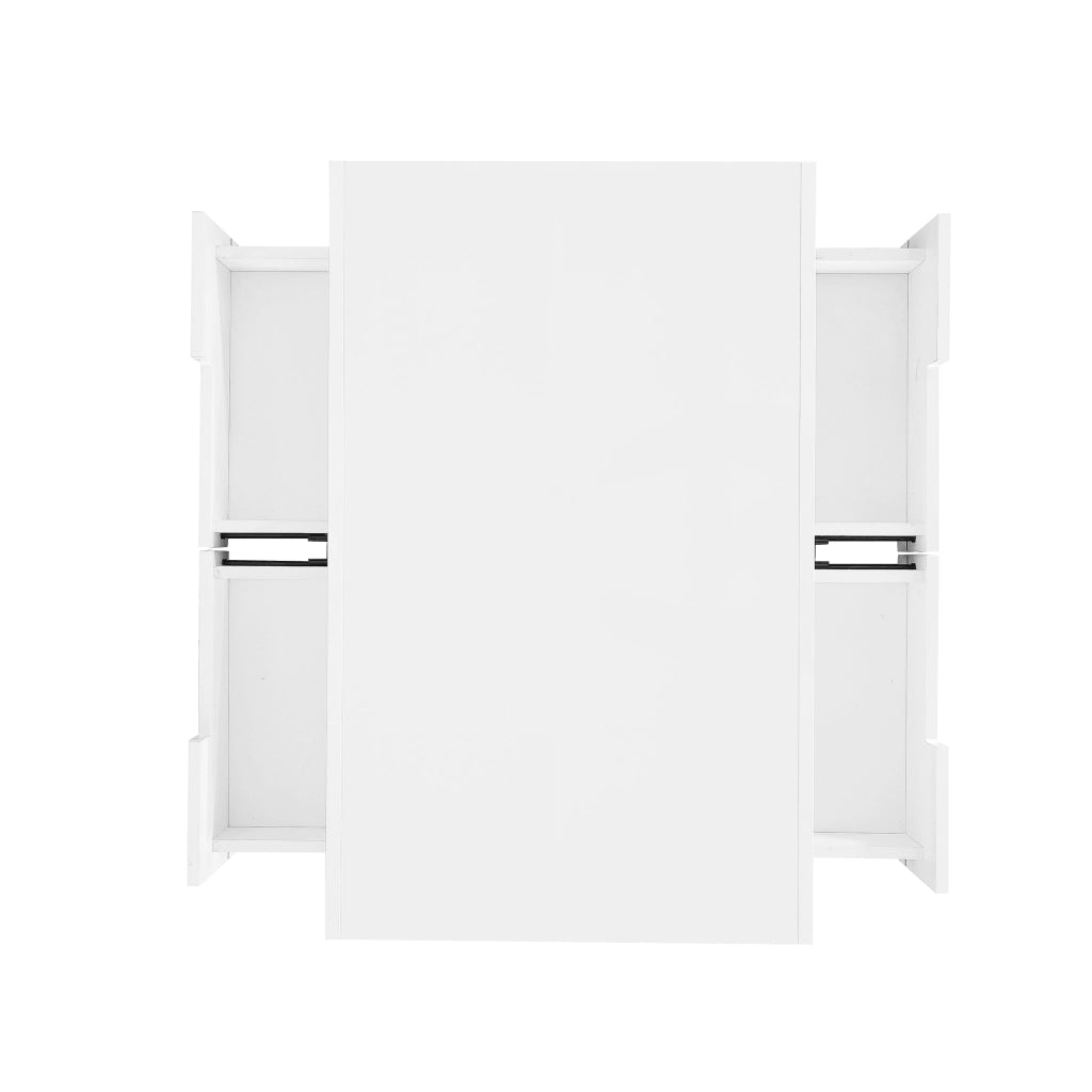 Tavolino da caffè 80x50x36 cm; superficie lucida con LED regolabile; pannello truciolare bianco