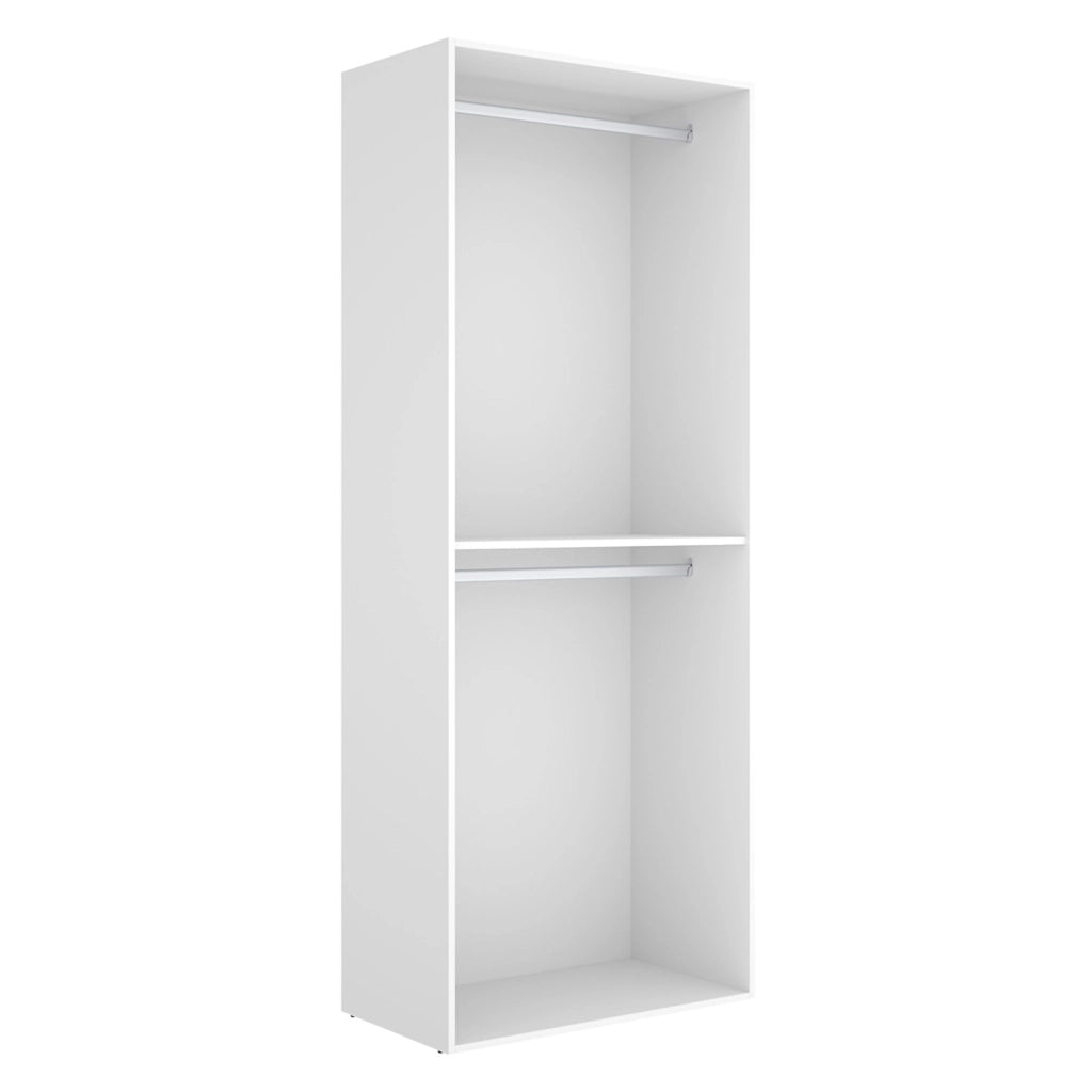 Armadio Camera da Letto Ashebrook, Guardaroba Grande un Ripiano, 45x205h cm Bianco