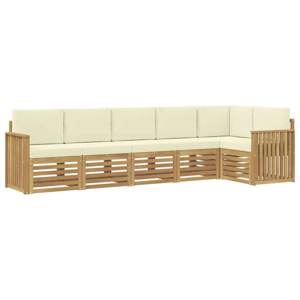 Set di divani da esterno 6 pcs Bianco e Crema 3391910