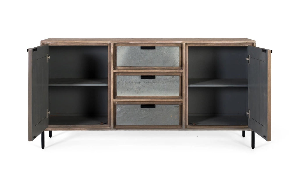 Credenza in legno di acacia e metallo 160 cm
