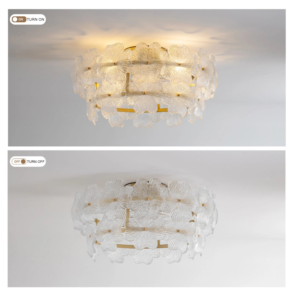 Ventilatore da soffitto 19 pollici con copertura in vetro cristallo, pale ABS, motore DC silenzioso, 6 velocit¨¤, avanti/indietro, compatibile app