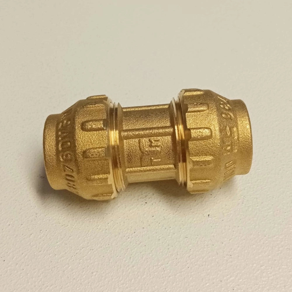 Raccordo 32x32 manicotto di giunzione in ottone con tenuta o-ring ed ogiva in ottone
