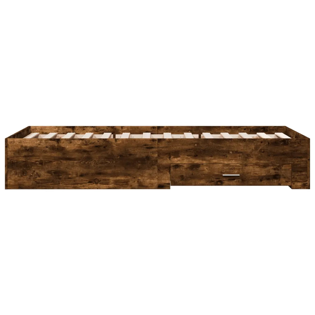 Giroletto con Cassetti Rovere Fumo 75x190 cm Legno Multistrato