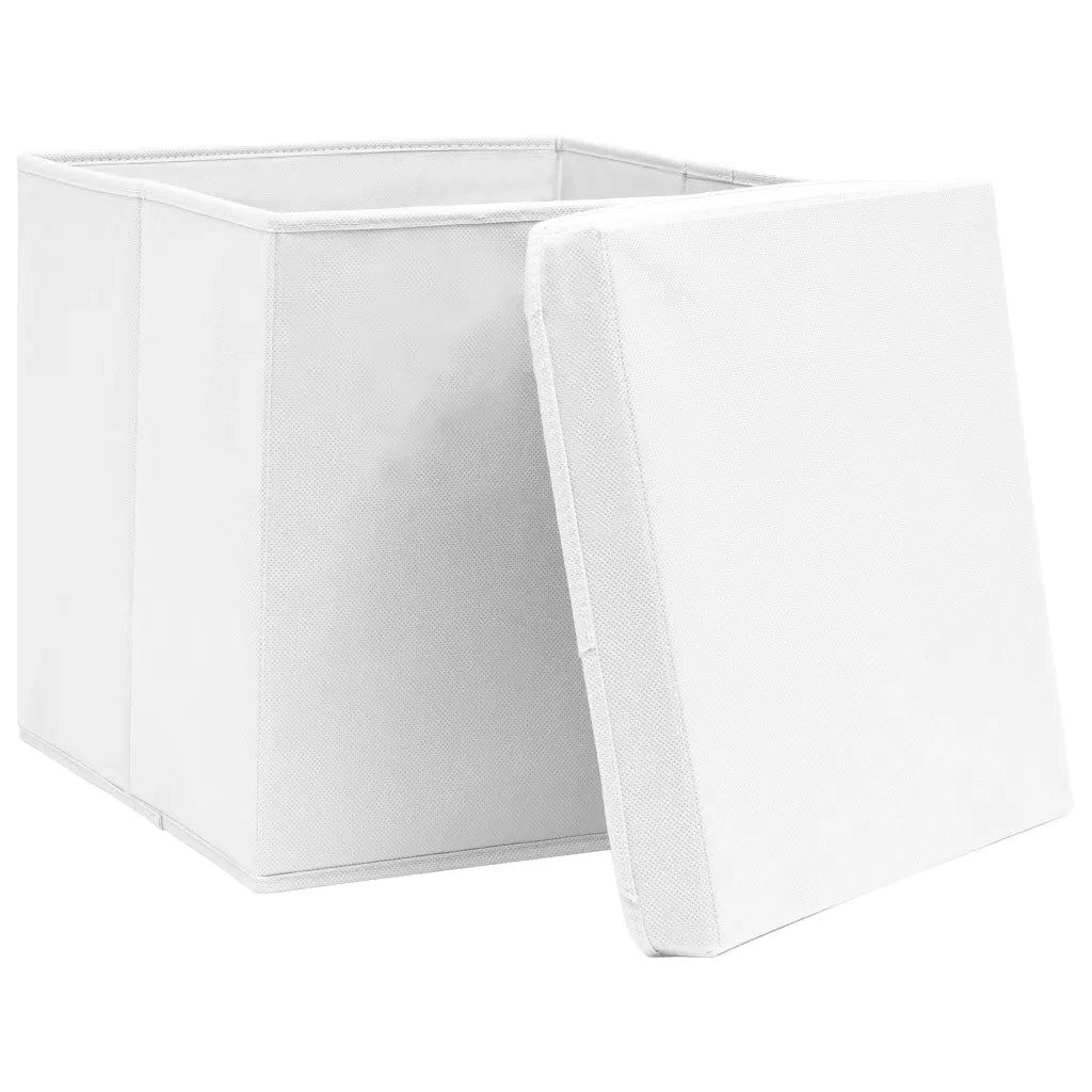 Contenitori con Coperchi 10 pz 28x28x28 cm Bianco CFW6197674