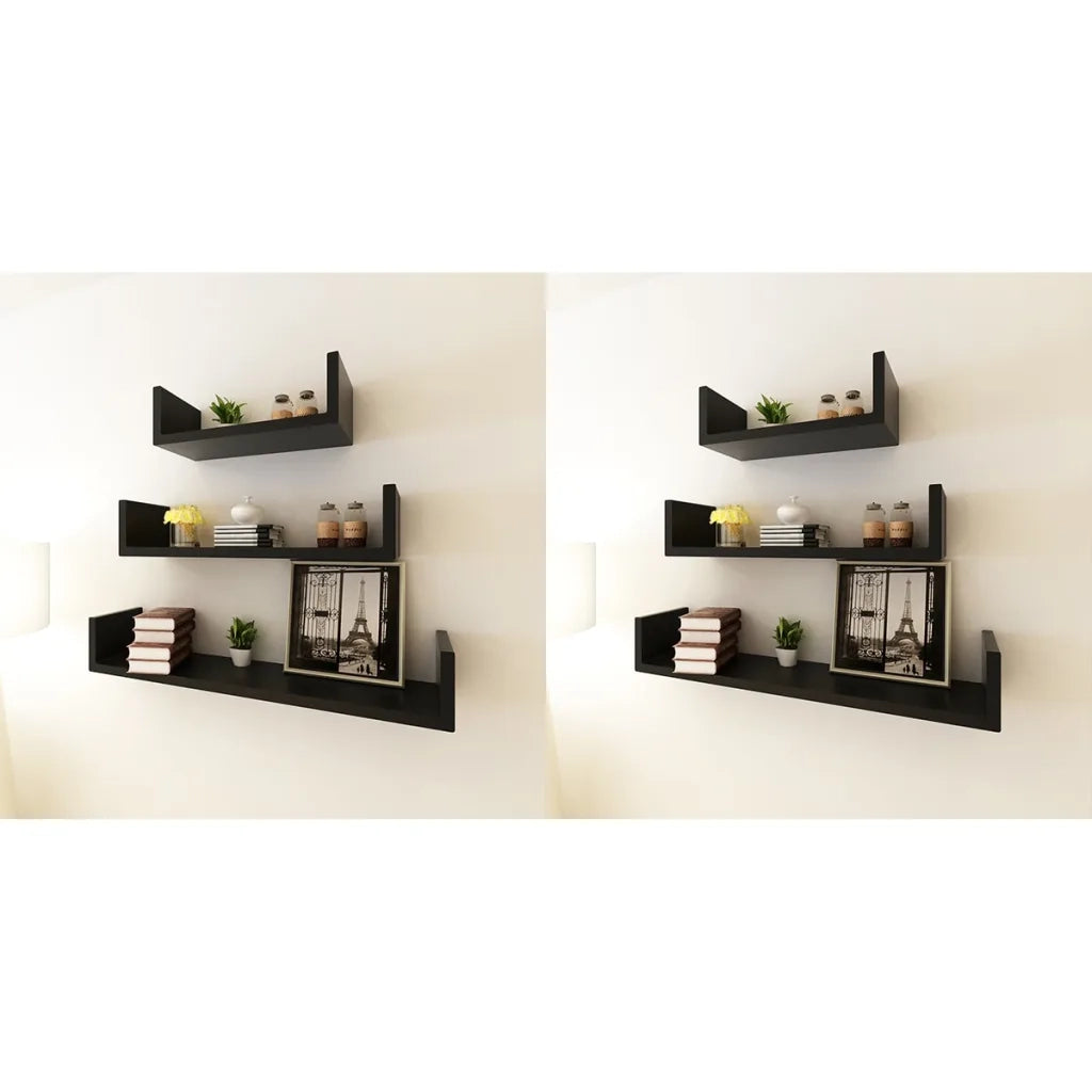 Mensole da Parete 6 pz Nero cod mxl 53806