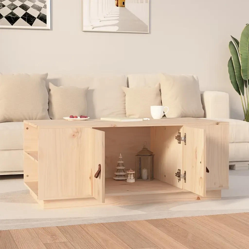 Tavolino da salotto | Tavolino da caff¨¨ | Tavolino da Soggiorno 100x50x41 cm in Legno Massello di Pino
