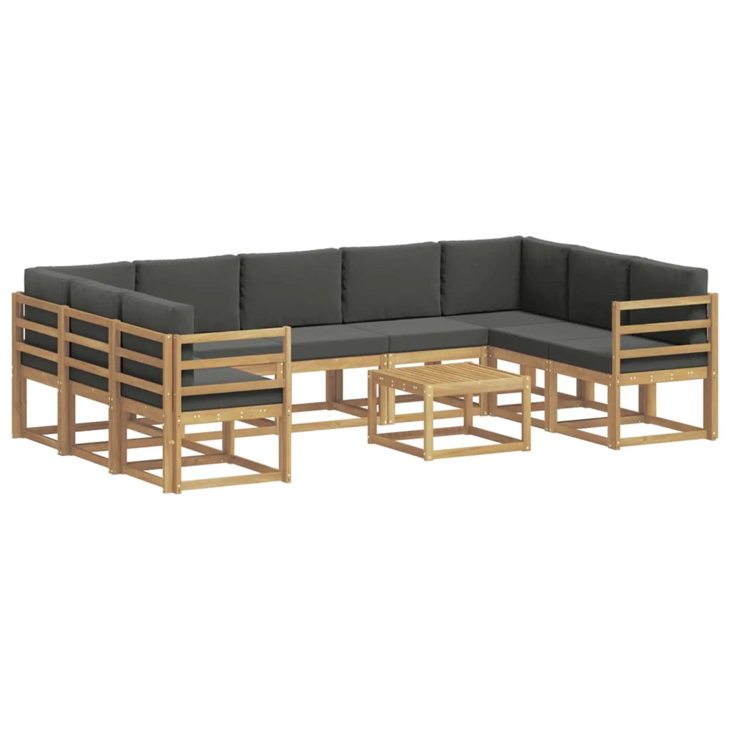Set di divani da esterno 10 pcs Bianco e Antracite
