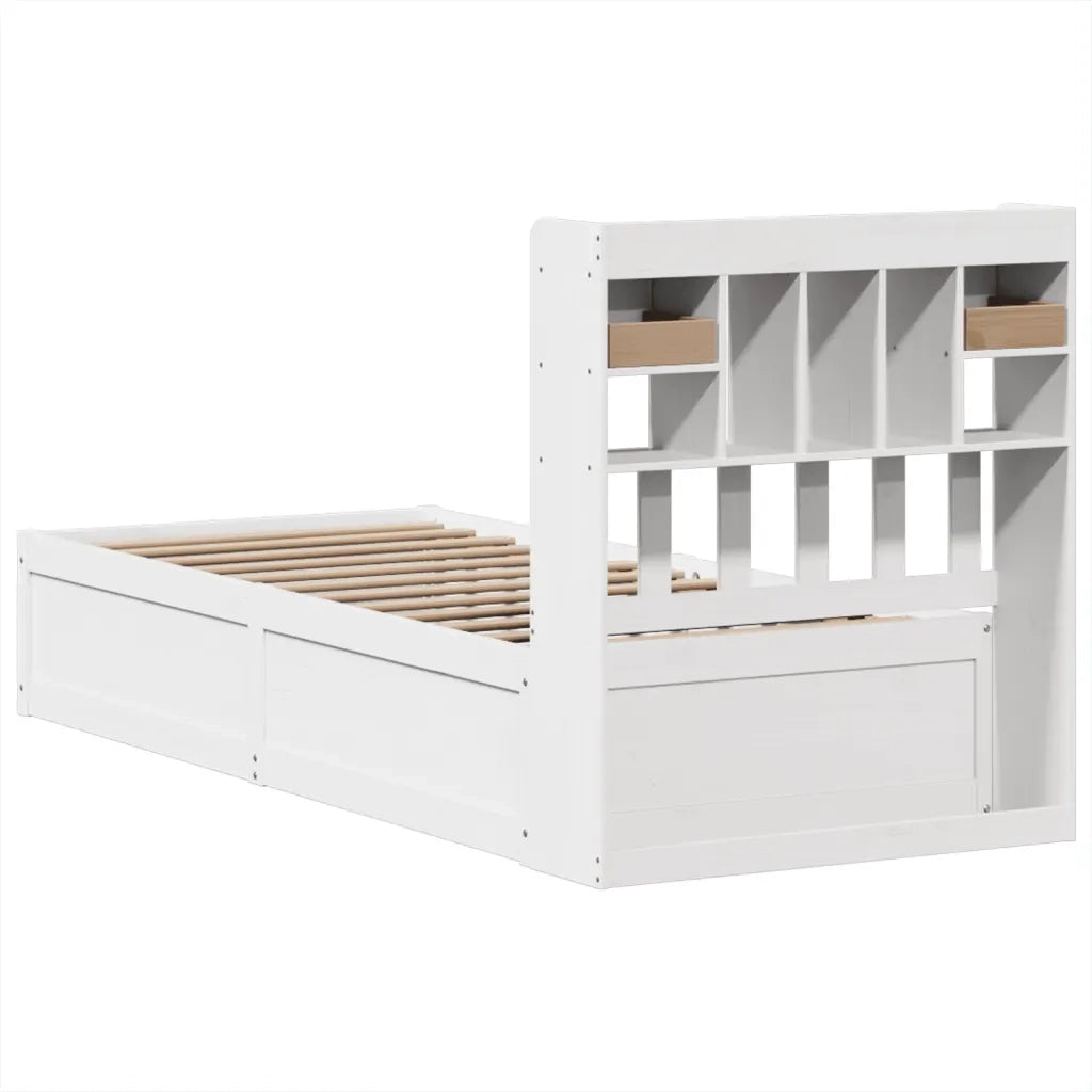 Letto senza Materasso Bianco 90x190 cm in Legno Massello Pino 3323516
