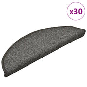 Tappetini per Scale 30 pz Grigio Scuro 56x17x3 cm