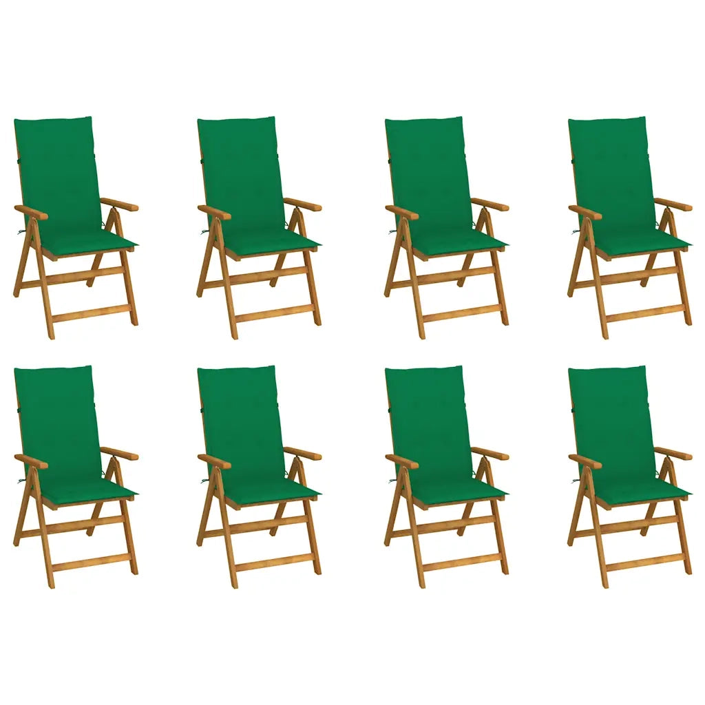 Sedie da Giardino Pieghevoli con Cuscini 8 pz Massello Acacia cod mxl 20026