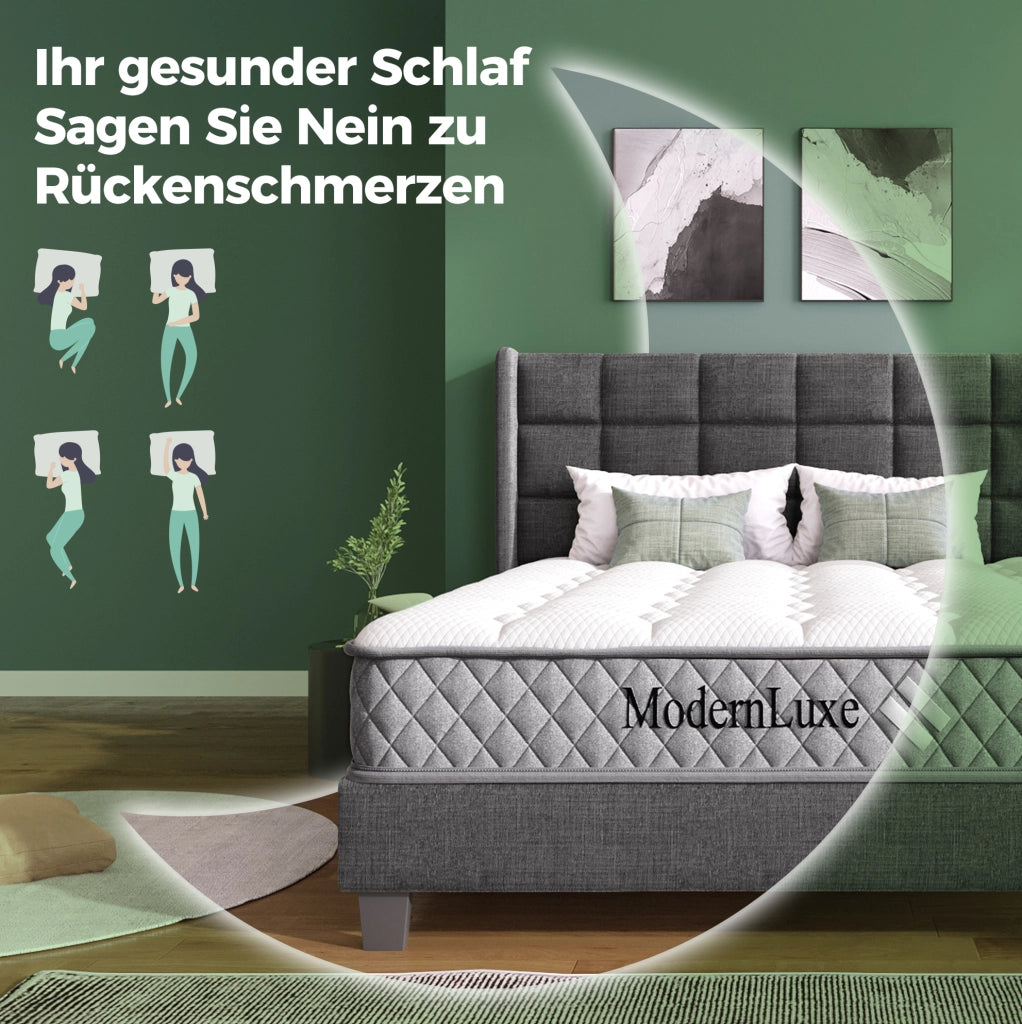 Letto contenitore 140x200 beige con materasso H3, USB e Type-C