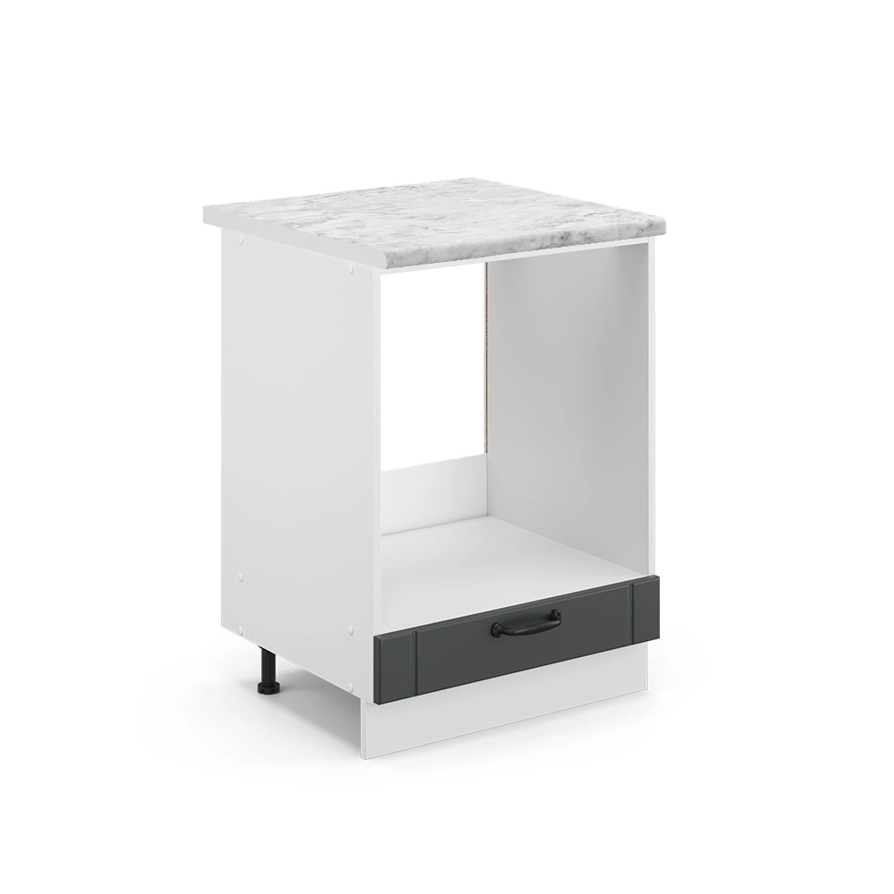 Mobile per forno da incasso Fame-Line Antracite rustico/Bianco 60 cm, PL Marmo Vicco