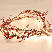 Set di 2 1,8 m cordoni di luci rosse - illuminazione di Natale - batteria con funzione orologio - 30 led - cavo di alimentazione - luce calda bianca
