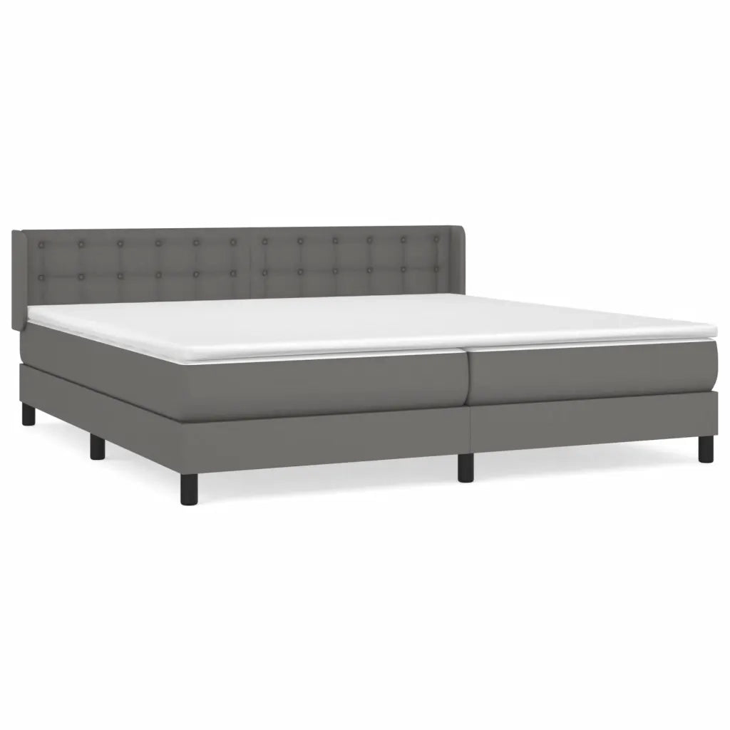 Giroletto a Molle con Materasso Grgio 200x200 cm in Similpelle cod mxl 61664
