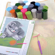 Set di cuscini a punto croce - Tappeto a punto croce 50 x 36 cm - DIY punto croce - Set di punto croce manuale - Adatto per bambini/adulti - Incluso kit di ganci di chiusura