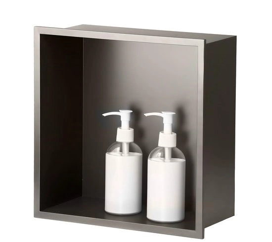 Niche per doccia in acciaio inossidabile - Dimensioni 30x30x10 cm - Duraturo - Chiusura senza giunti - Superficie liscia - Niche per doccia da bagno