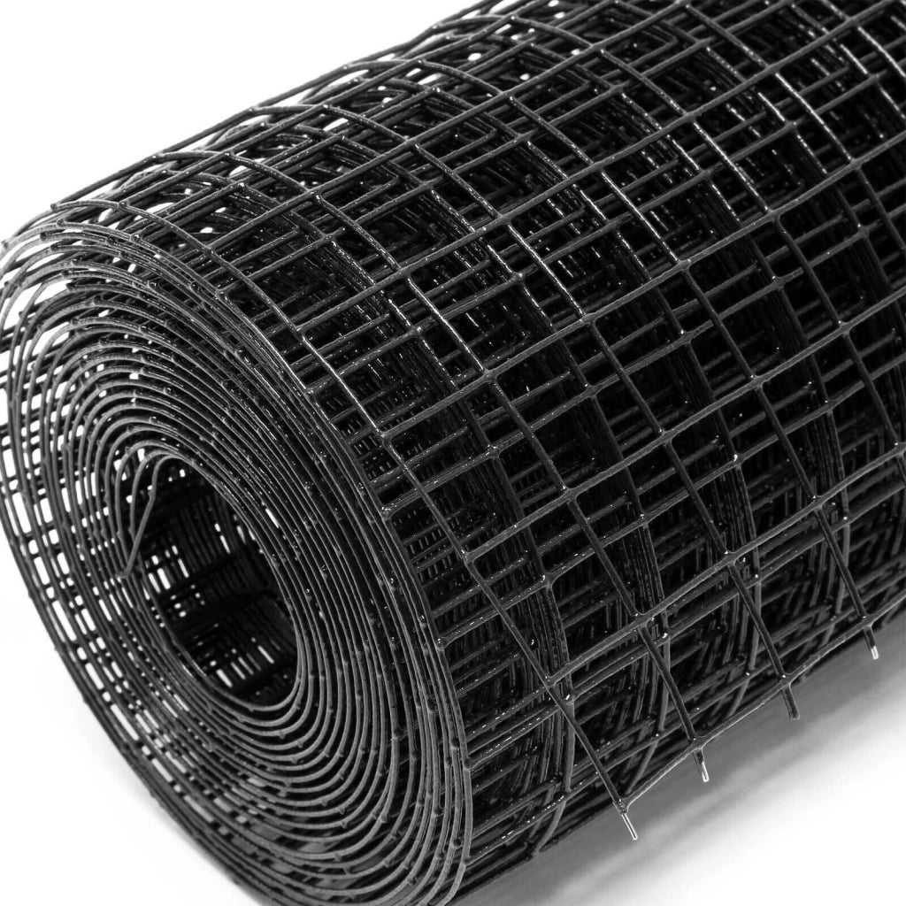 Rete metallica per voliera a 4 angoli con maglie da 25 x 25 mm 50 cm x 5 m nera 16_0001848