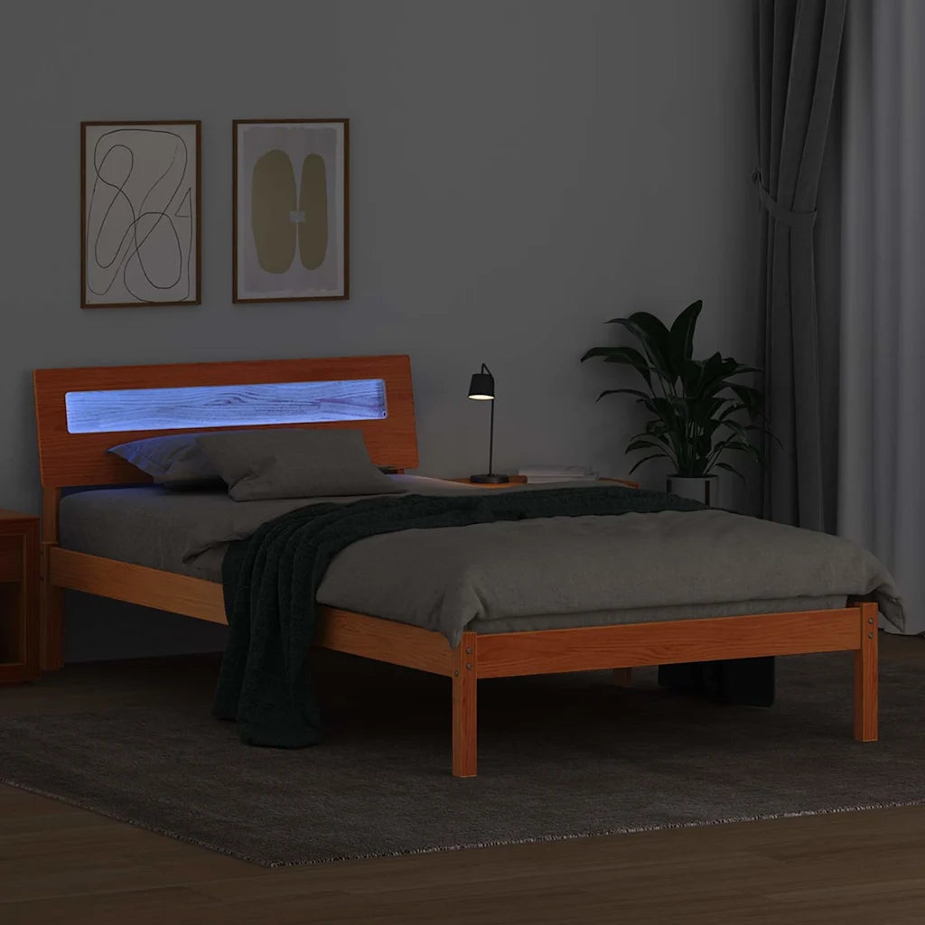 Struttura del letto Marrone cerato 100 x 200 cm Pino massello 872793