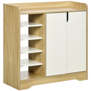 Scarpiera Moderna per Ingresso ¨C Zephmum ¨C Legno Multistrato Bianco e Naturale 80x30x80