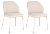 Set 2 Sedie 54x60x83 cm Wendy in Tessuto Beige e Beige