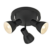 Faretto soffitto moderno triplo nero orientabile 3xE14 Italux
